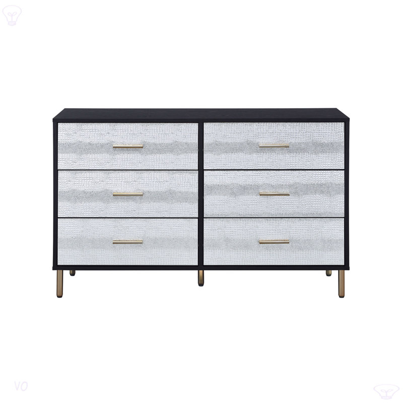 Commode Myles, Noir/or/argent
