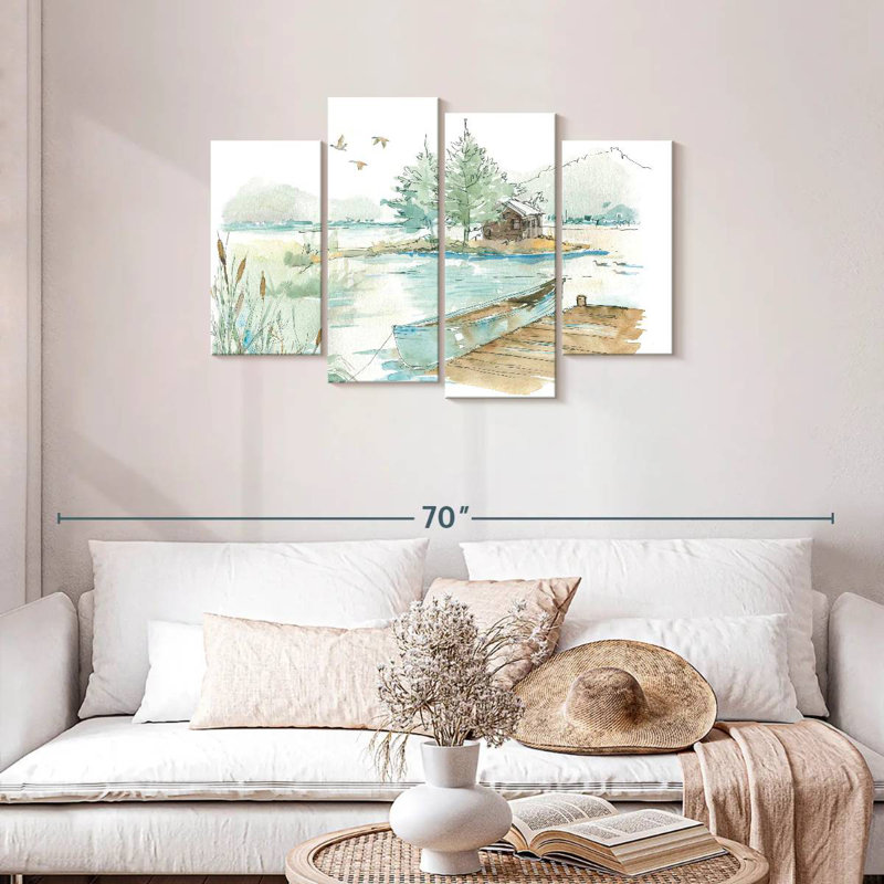 Lakehouse sur fond blanc, H 27 po x l 43 po