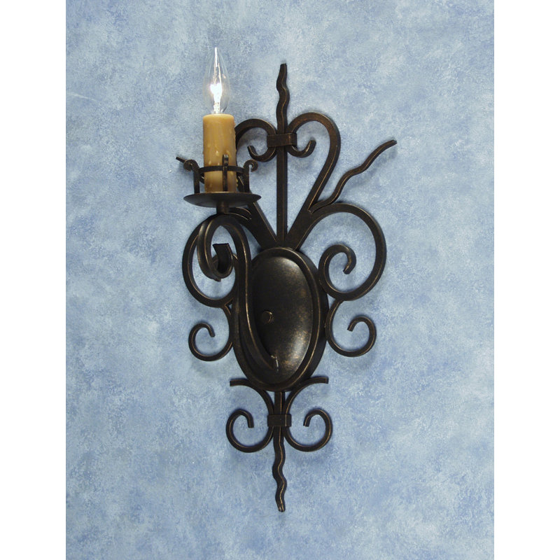 Marthe 1 - Light Candle Wall Light, Gilded Tobacco, No Shade