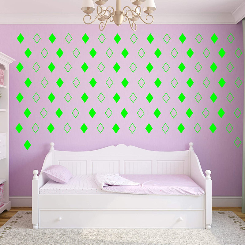 Adhésif décoratif losanges, Vert lime, H 6 po x l 3,75 po x P 0,5 po