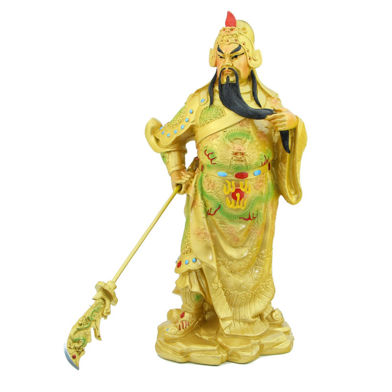 Figurine Guan Dong debout tenant Guan Dao