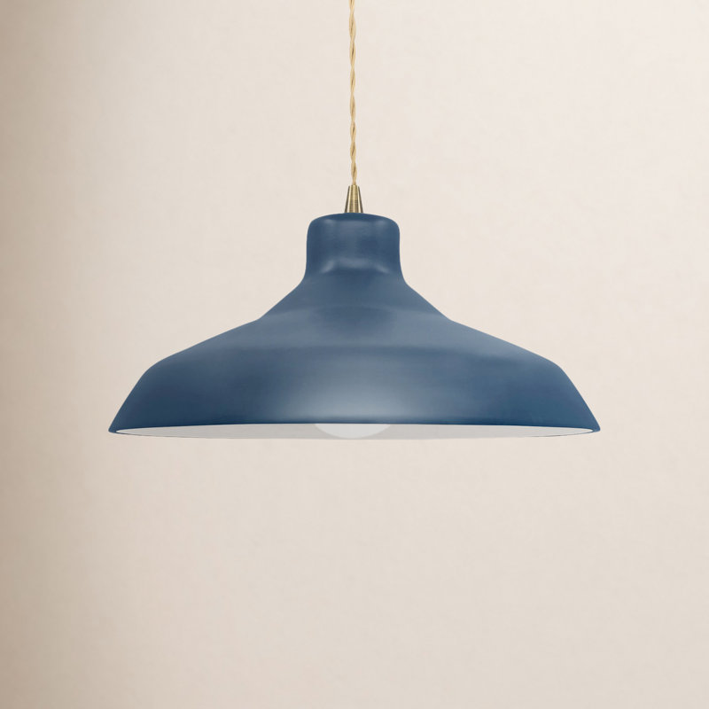 Fallon - Light Dome Pendant, 6.25" H x 13.5" W x 13.5" D, Gloss Blush, Antique Brass