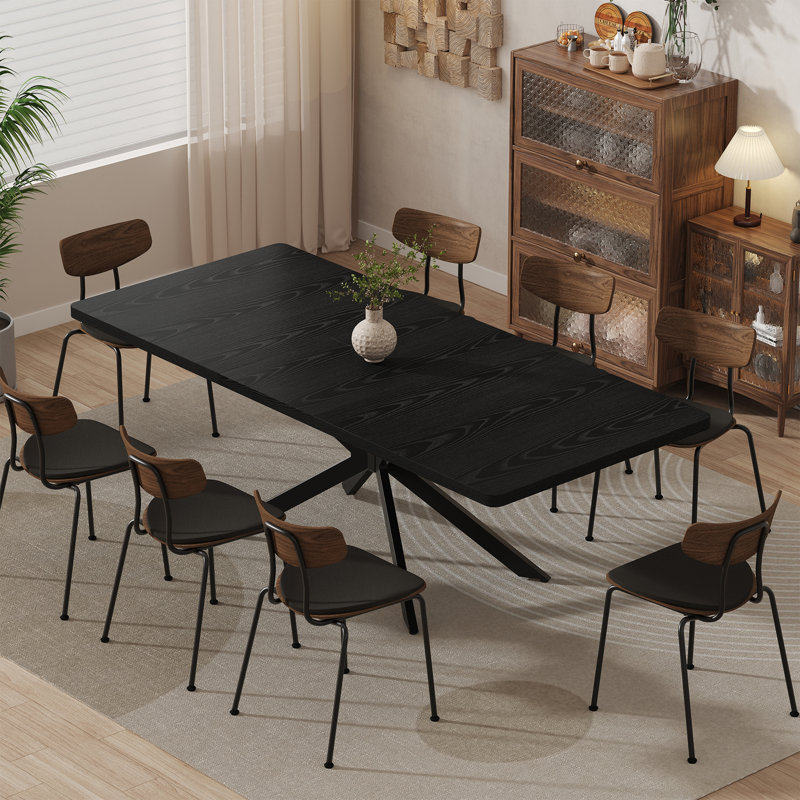 Table de salle à manger rectangulaire à rallonge 55,11 à 70,8 pouces (avec rallonges pivotantes) pour 6 à 8 personnes
