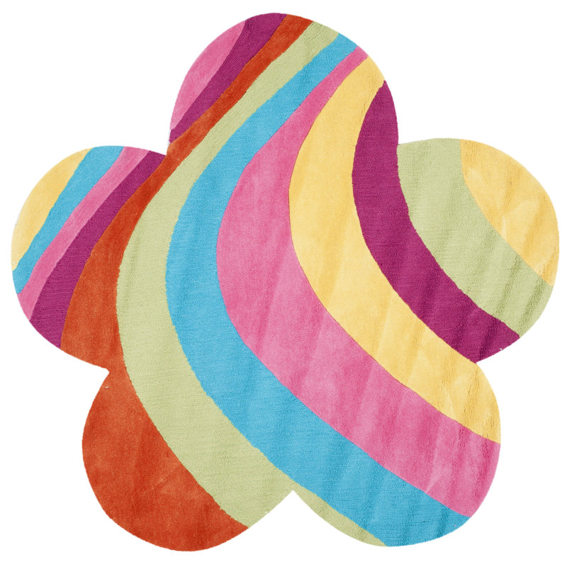 Tapis rayé multicolore touffeté à la main Lucas, Nouveauté 5 pi