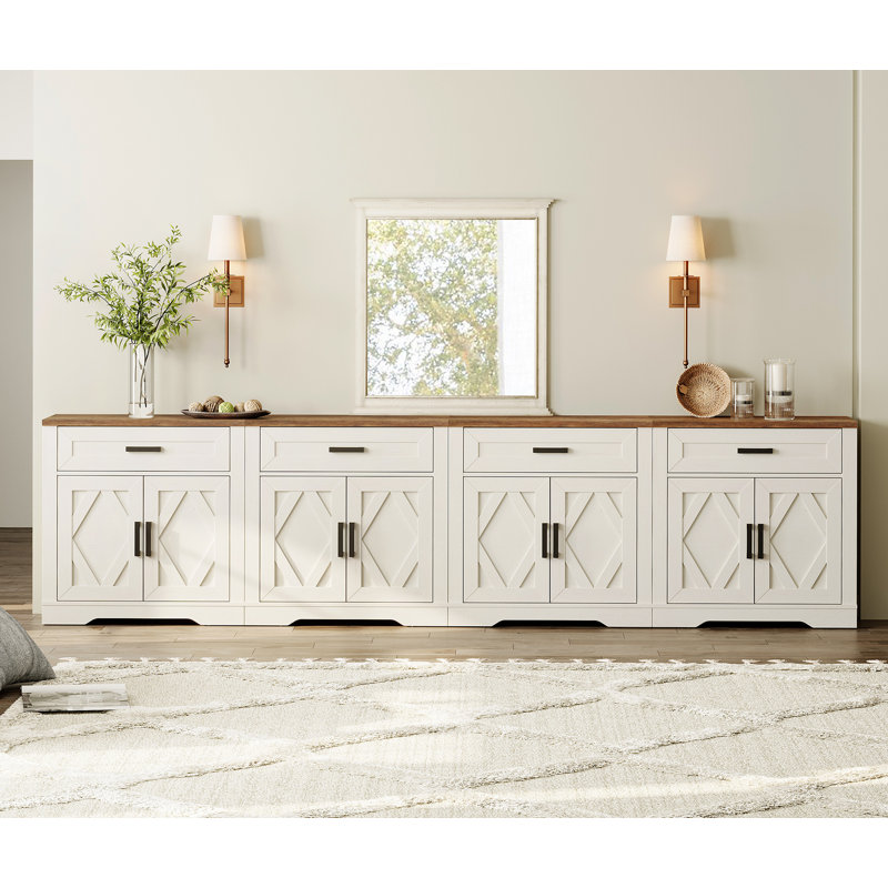 Laziza 126" W 4-in-1 TV Stand, White