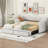 Twin XL to King Size Upholstered Daybed with Two Drawers-1895367294