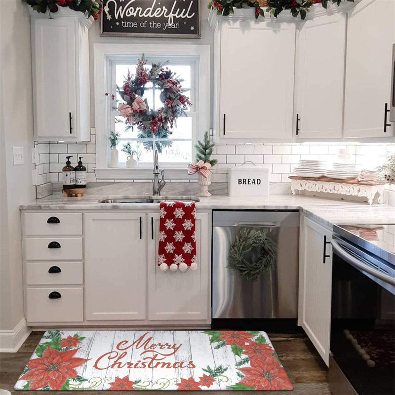 Deshion Christmas Anti-Fatigue Non-Skid Kitchen Mat (Set of 2)