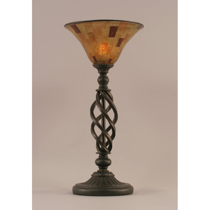 Lampe d'appoint Pierro Eleganté, finition granit foncé avec abat-jour en résine Penshell de 10 po