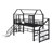 Metal House Loft Bed With Slide,Stairs And Storage Shelves-1521424923