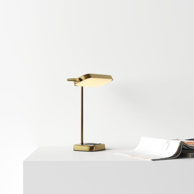 Metal USB Desk Lamp, Antique Brass, Antique Brass