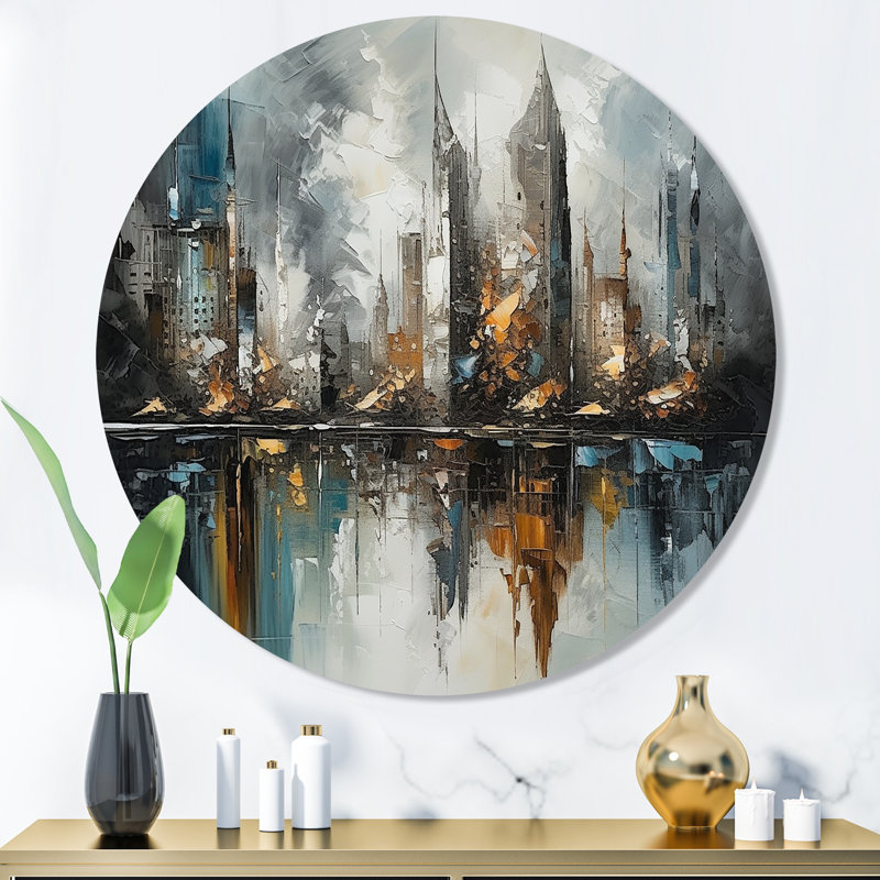 Modern Cities & Countries Wall Decor on Metal, 23" H x 23" W x 1" D