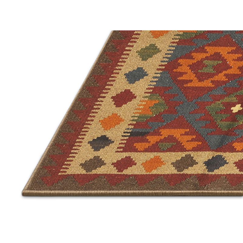 Tapis noir/orange/beige contemporain, Rectangle 5 pi x 7 pi