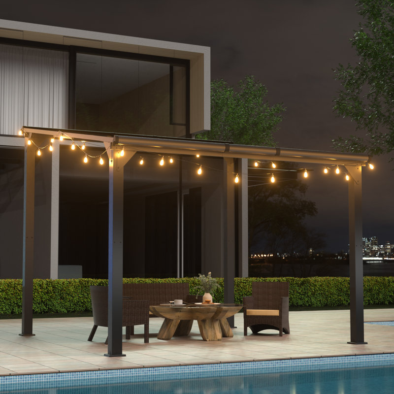 8x10 Ft Outdoor Metal Pavilion Gazebo With Aluminum Frame