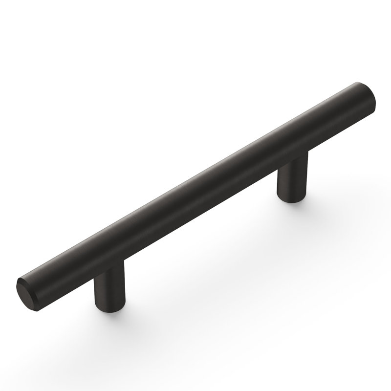Poignées de bar pour armoires de cuisine, poignées de tiroir à noyau solide pour portes d'armoire, Nickel noir brossé, 3"