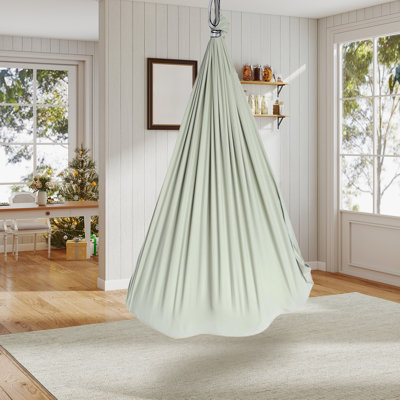 Balançoire à double couche 55 po x 59 po avec pivotement sur 360 ° et ensemble de quincaillerie pour jouer à l'intérieur et à l'extérieur