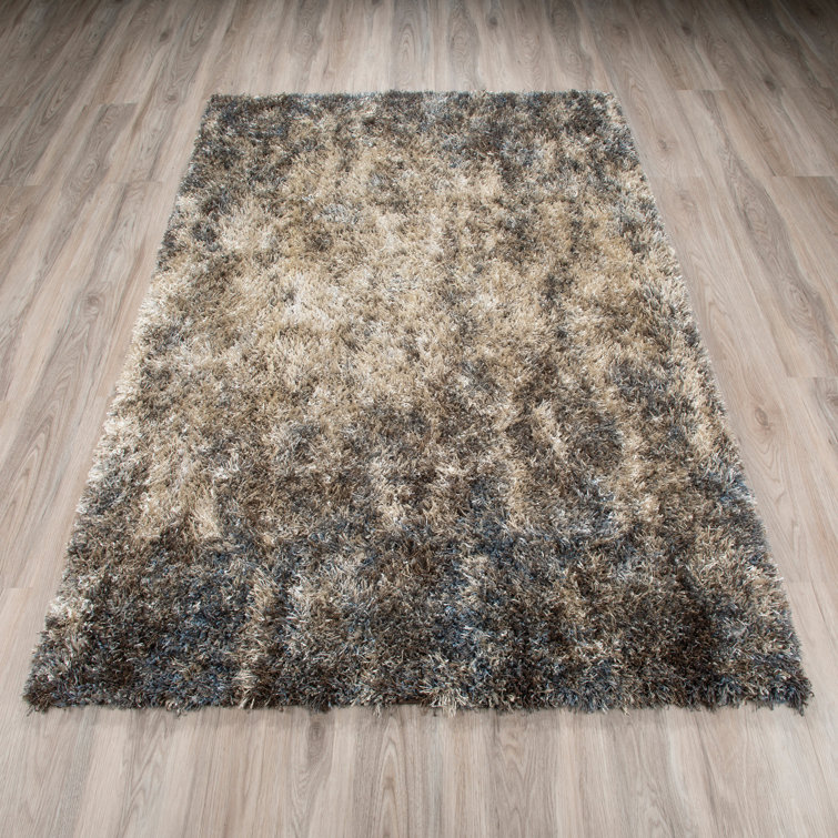 Linkous Abstract Handmade Shag Stone/Brown/Beige Area Rug