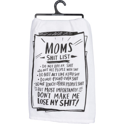  Serviette de cuisine Mom's List Don't Make Me - 28 po x 28 po