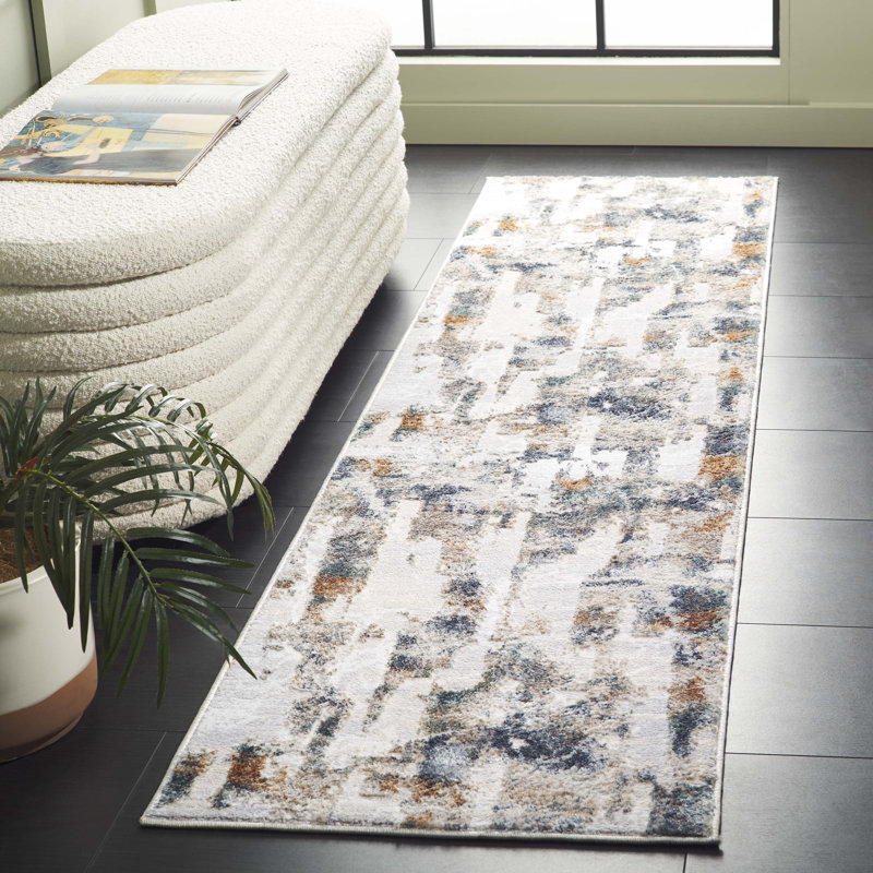 Joonyoung 100 Performance Abstract Rug, Runner 2' x 8'