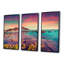 Giallonardo Beach Colorful Sunset - 3 pièces, cadre photo flottant sur toile-507833397-507833396