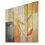 Abstrait abstrait abricot, collage I - feuilles, art mural sur bois de pin naturel-20676050