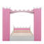 Lit simple en bois en forme de château avec tablette-1238435307