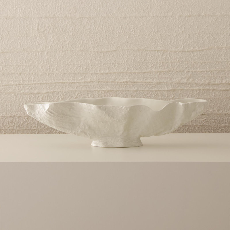 Serpentine Lime Bowl, Matte White