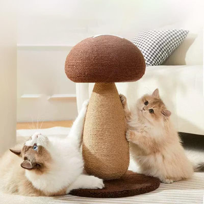 Mushroom Cat Scratching Post with Sisal Rope