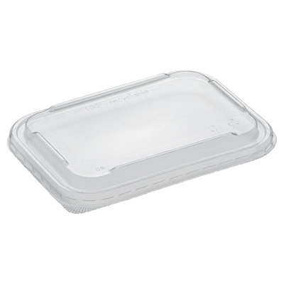 Restaurantware-LIDS ONLY: Matsuri Vision 6.8 x 4.8 x 0.7 Inch Lids For Sushi Containers, 100 Airtight Lids - Containers Sold Separately, No-Fog Design, Clear Plastic Lids, For Sushi Boxes