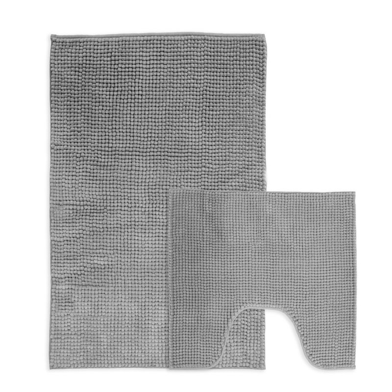 Busselton Shaggy Noodle Bath Mat 50x80, Grey