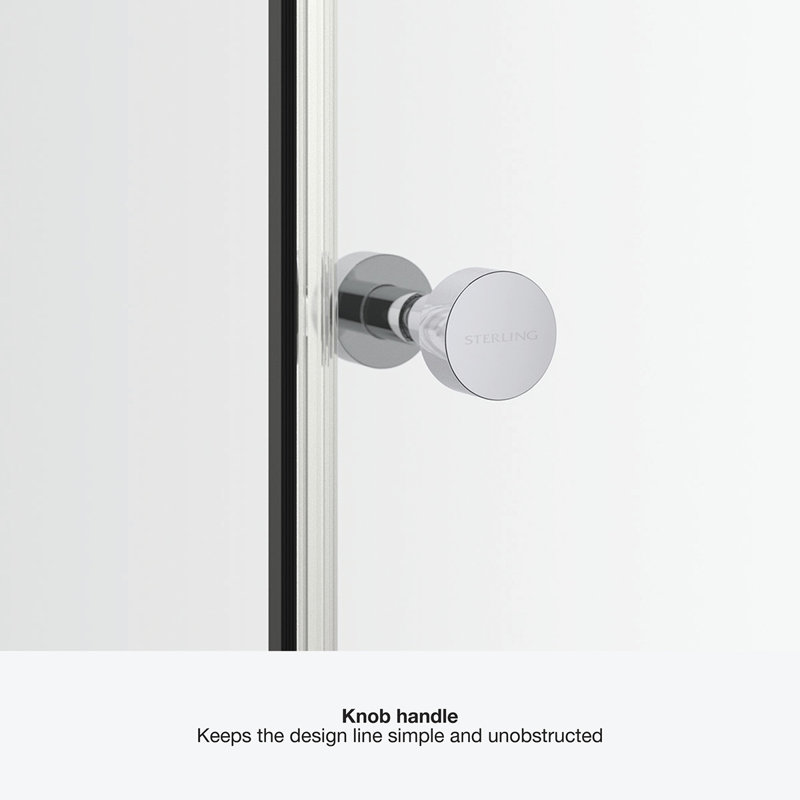 Whiston 48 In. x 74-7/8 In. Frameless Sliding Shower Door in Silver Frame Finish with Smooth/Clear Glass Texture