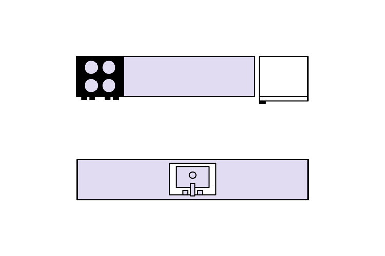 line drawing of a galley kitchen