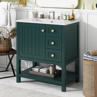 30'' Single Bathroom Vanity With Ceramic Top