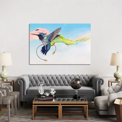 Hummingbird 1 Piece Wrapped Canvas Wall Art