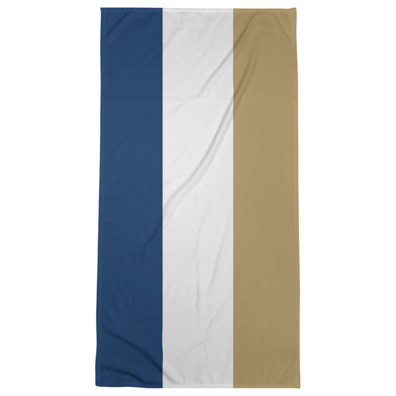 Cotton Blend Lightweight Bath Towel, Blue/Gold
