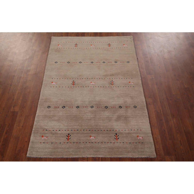 Tapis tribal brun clair Gabbeh