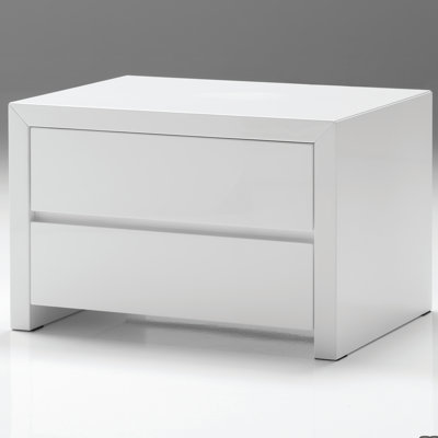 Table de chevet 2 tiroirs Blanche