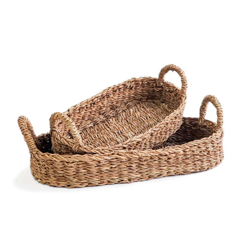 Rosalind Wheeler Seagrass Decorative Basket, Brown