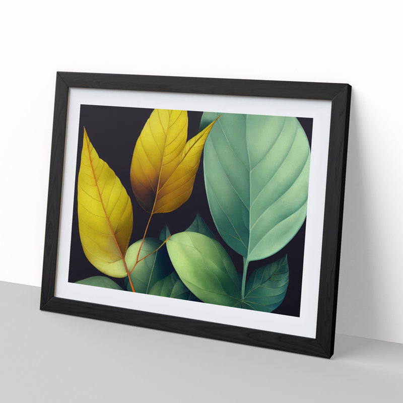 Victorious Leaf - Framed Print, Black, 46cm H x 64cm W x 2cm D