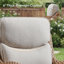 Ensemble de 5 pièces pour patio comprenant un fauteuil pivotant, un repose-pieds, une table d'appoint, des coussins ultra-moelleux de 15 cm et un tissu oléfine résistant à l'eau.
