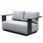 Modular Aluminium Armchair With Teak Armrests & 36 Cm Cushion, Fully Welded-1644621689