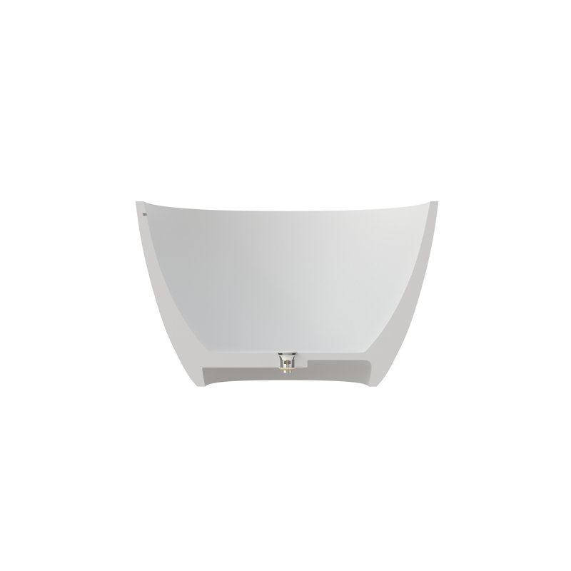 Baignoire profonde autoportante à surface solide de 71 po Fslefay, Blanc