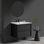 Meuble-lavabo mural Mid-Century moderne avec tiroirs à fermeture en douceur et lavabo en céramique