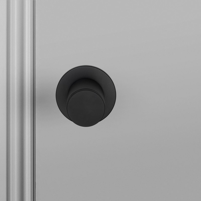 Cylindrical Knob with Round Rosette, Welders Black