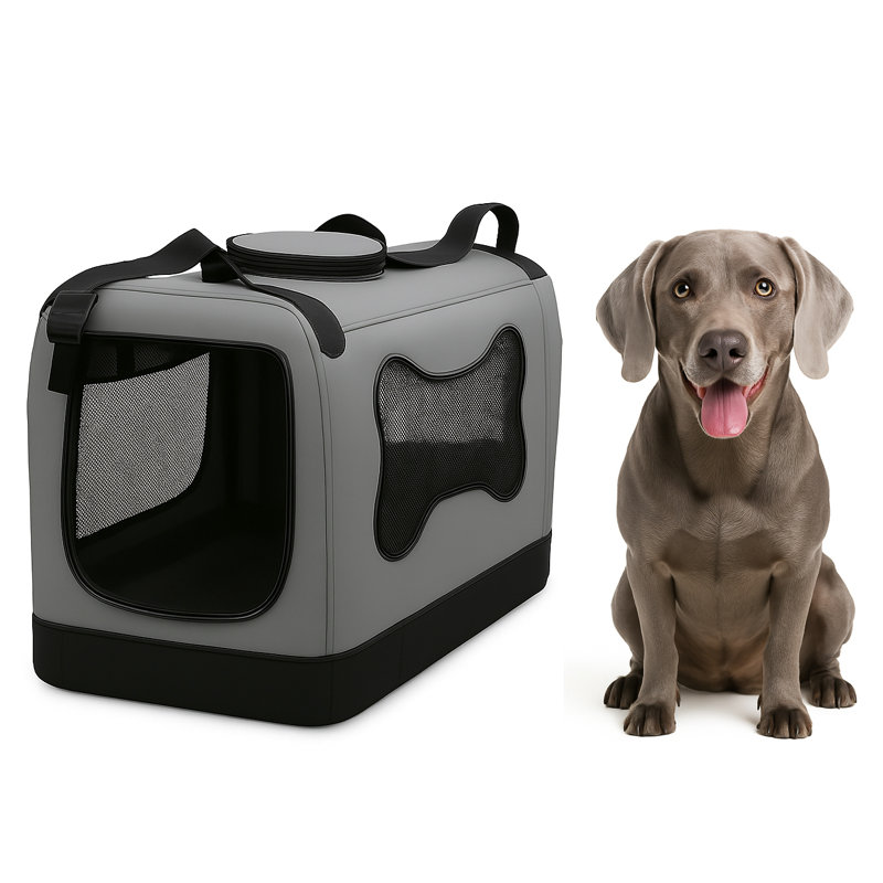 Caisse grise pour chien grise,  Grand H 22 po x l 21 po x P 30 po 
