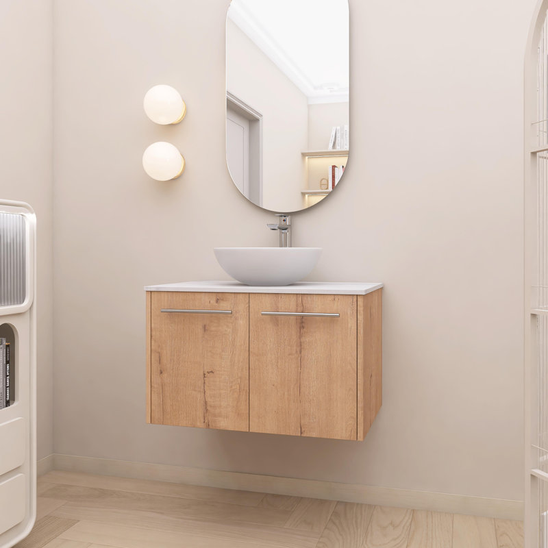 Kyron 29.54'' Single Bathroom Vanity with Ceramic Top
