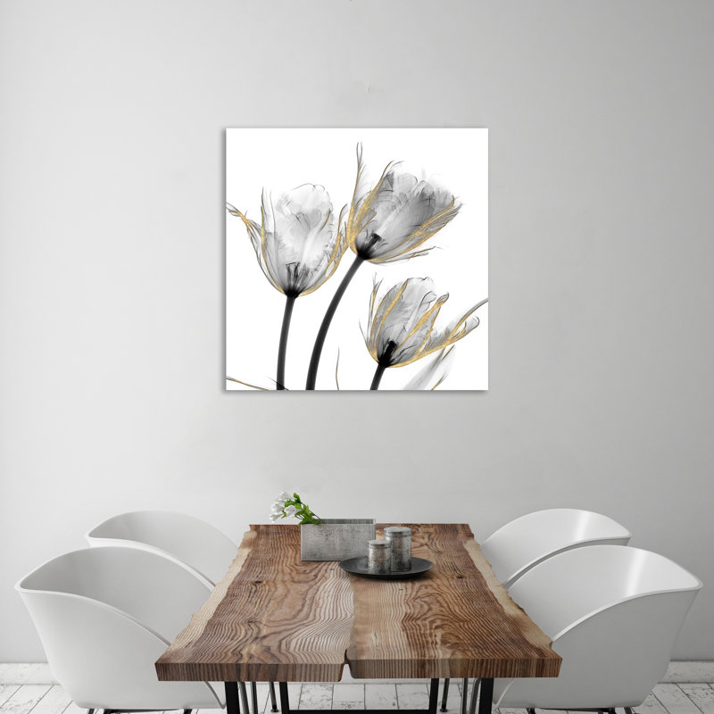 «Gold Embellished Tulips 2», toile tendue par Albert Koetsier, H 30 po x l 30 po x P 1,5 po