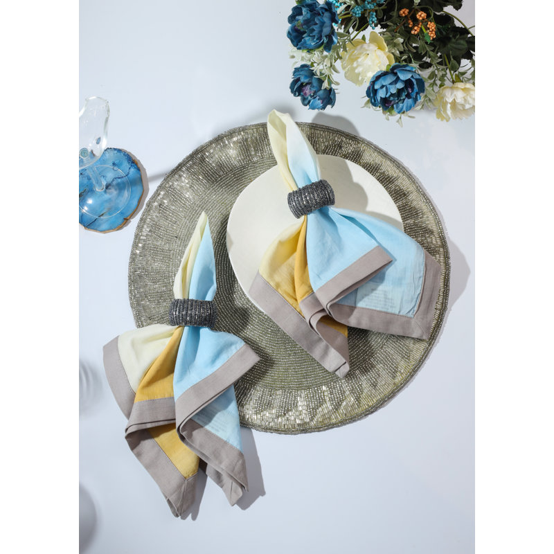 Golden Dawn Tie- Dye Napkin Set, Yellow/Blue