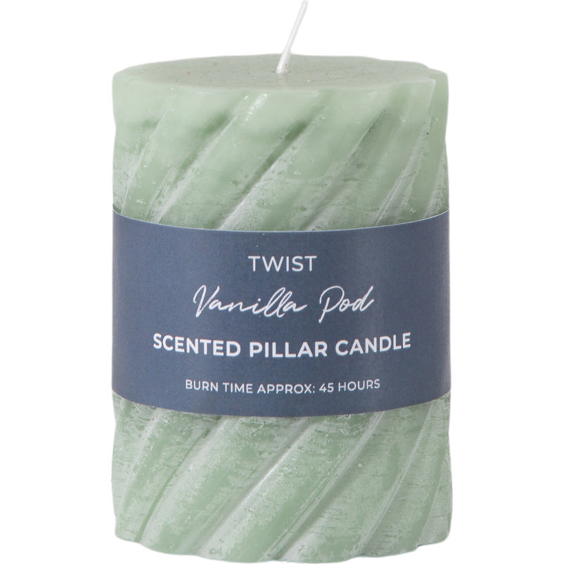 Vanilla Pillar Scented Pillar Candle, 10" x 7.50", Sage 