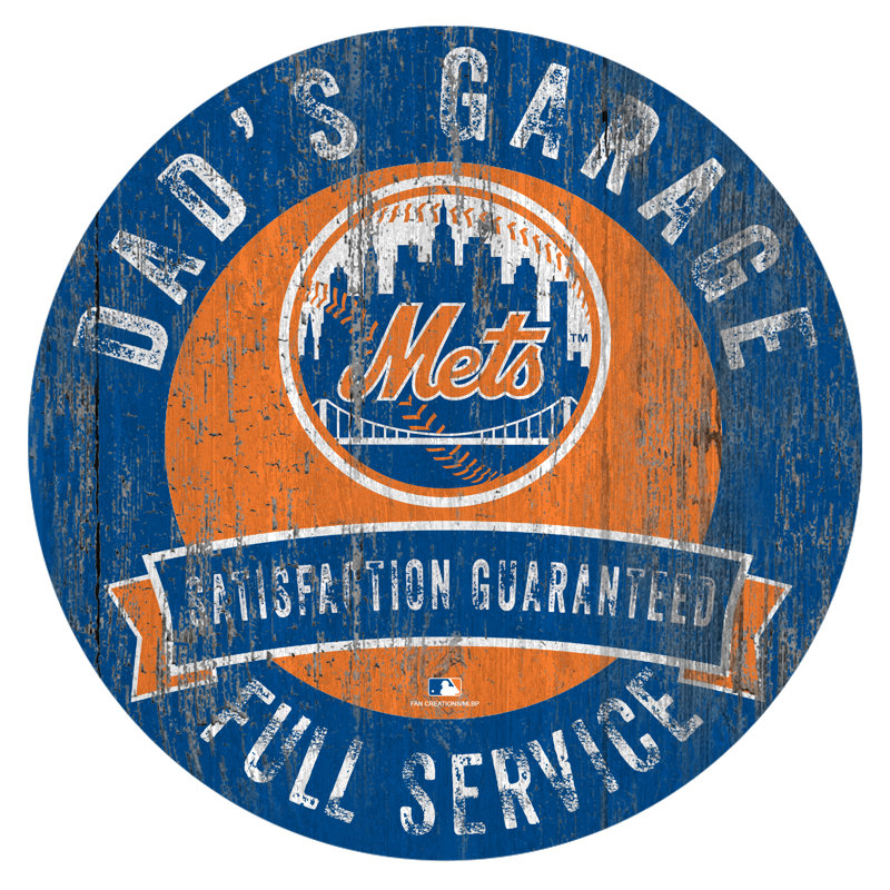 Le garage de papa, impression sur bois MLB, Mets de New York