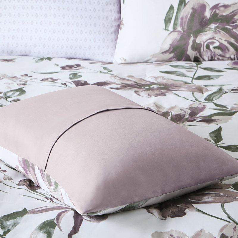 Soft Microfiber Bed With Taupe Floral Brushed Comforter, Queen Comforter + 6 Additional Pieces